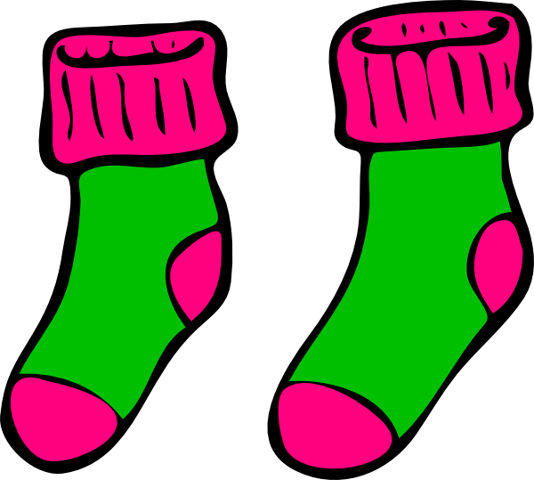 600x539 Green Pink Sock Clip Art