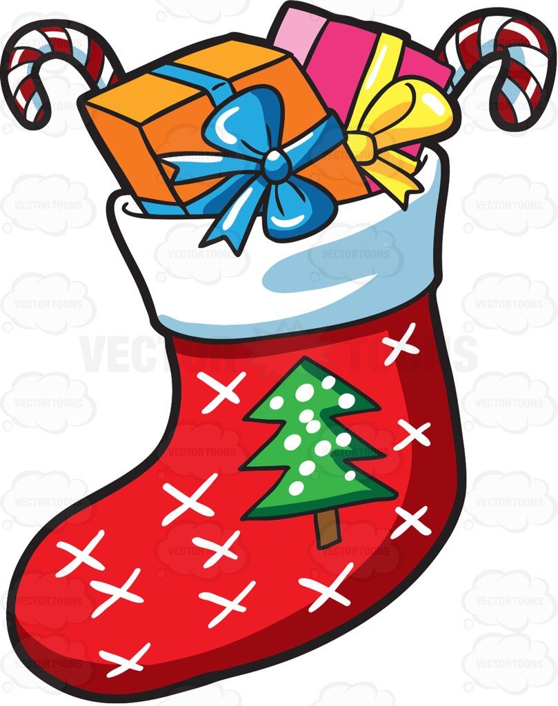 809x1024 A Christmas Sock With Presents Socks, Clip Art And Christmas