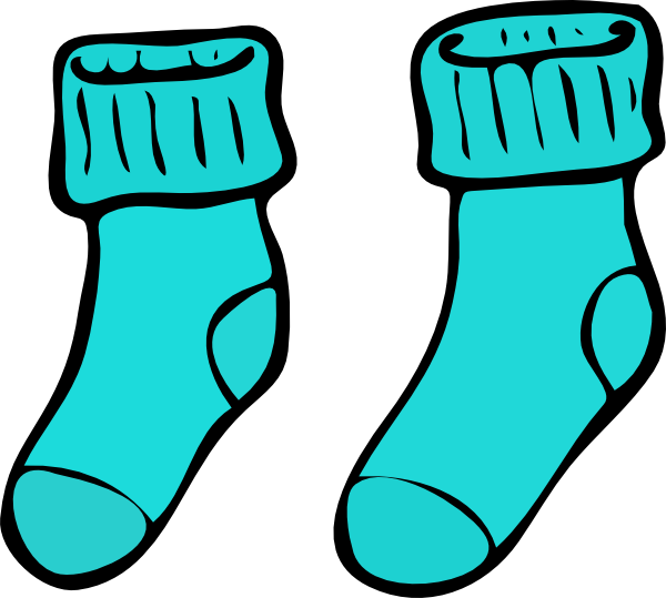600x539 Turquoise Sock Clip Art