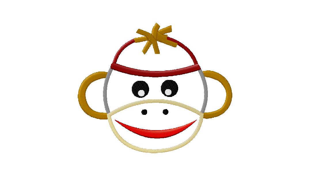 1077x610 Sock Monkey Face Clipart
