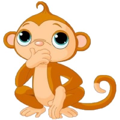400x400 Monkey Black And White Monkey Clip Art Free