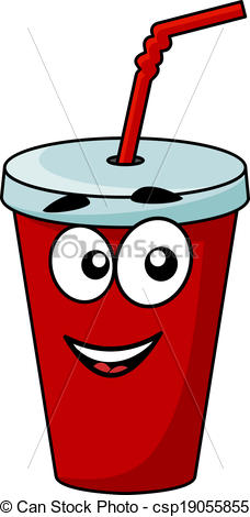 228x470 Cartoon Takeaway Soda Drink In A Covered Cup With A Straw