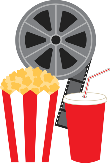 370x550 Clip Art A Movie Film Reel With A Bag Popcorn And A Cup