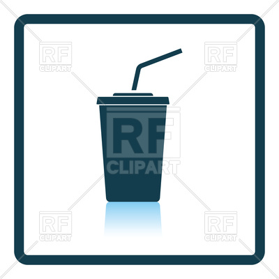 400x400 Silhouette Of Cinema Soda Drink Royalty Free Vector Clip Art Image