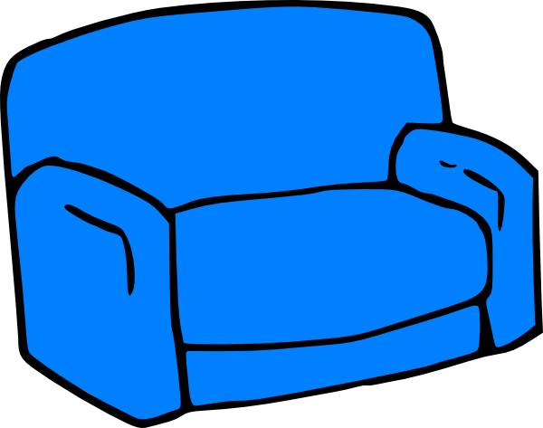 600x473 Blue Sofa Clip Art
