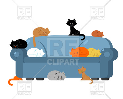 400x320 Cats On Couch