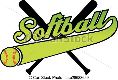 450x304 Softball With Banner And Ball. Illustration Of A Softball