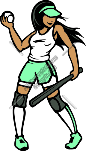 287x500 Clipart Of Girls Softball