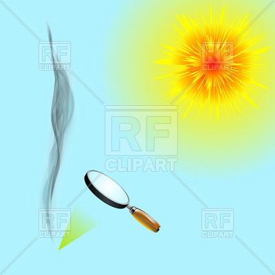400x400 Solar Power Burns Through Loupe Royalty Free Vector Clip Art Image
