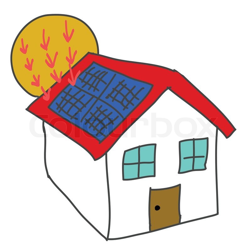 800x800 Solar Energy House Stock Vector Colourbox