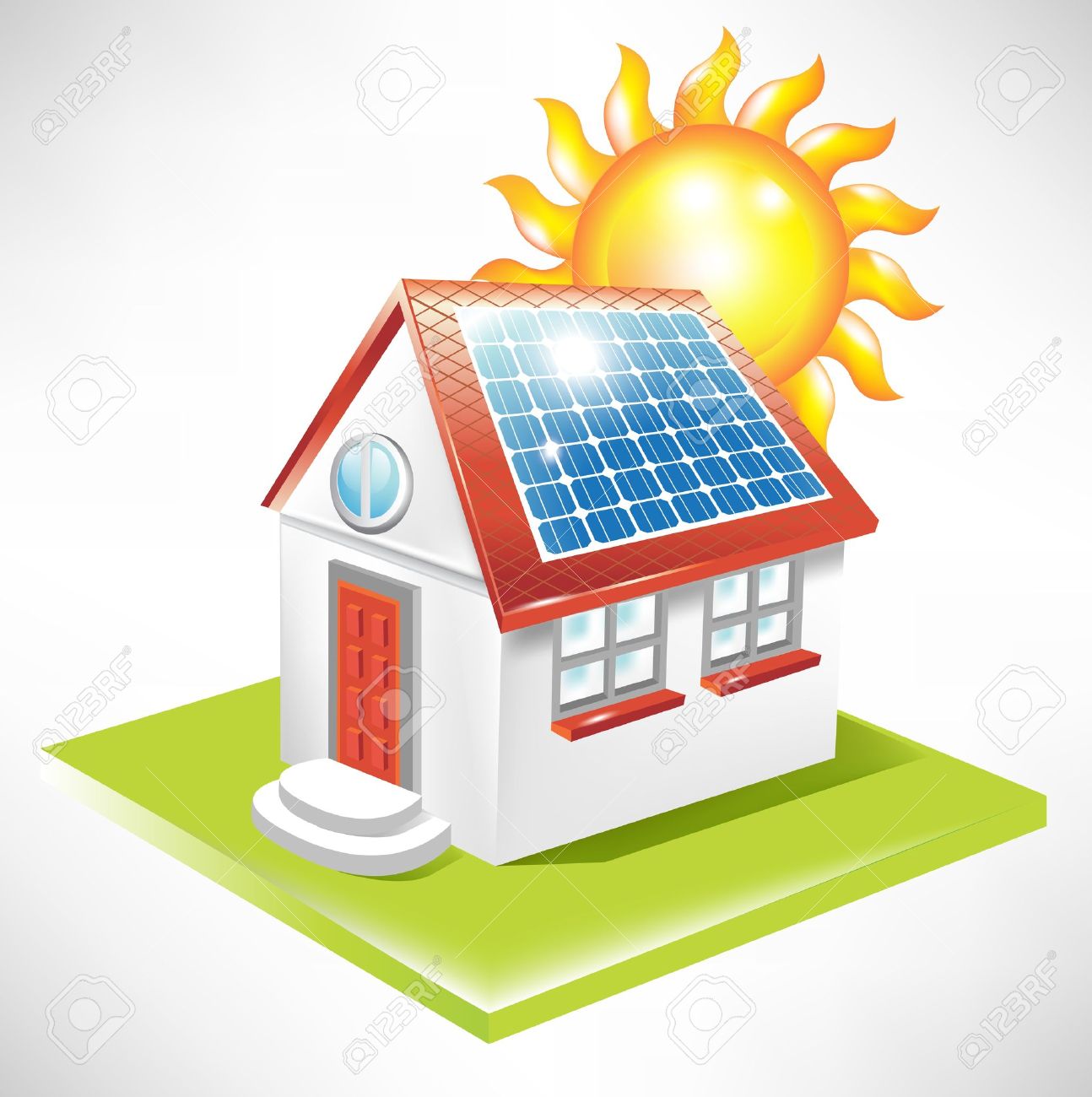 1294x1300 Collection Of Solar Panel On House Clipart High Quality