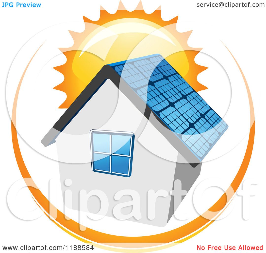 1080x1024 Free Clipart Of House With Solar