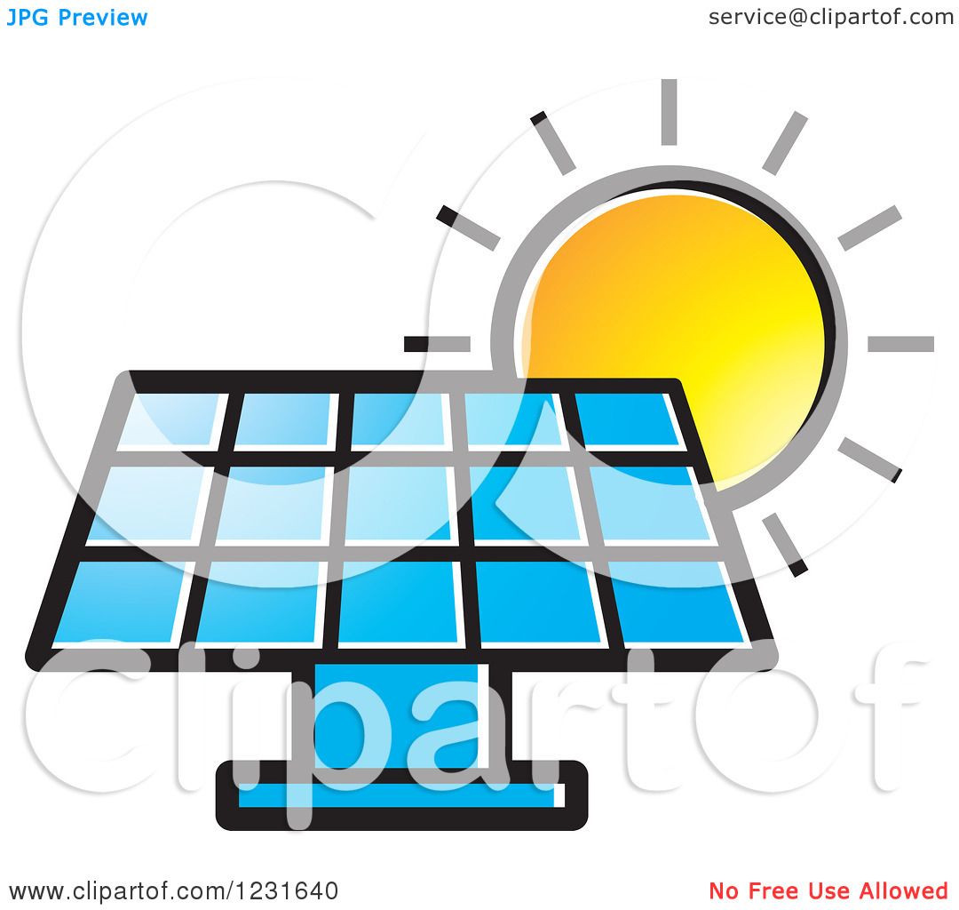 1080x1024 Clipart Of A Sun Over A Blue Solar Panel Icon