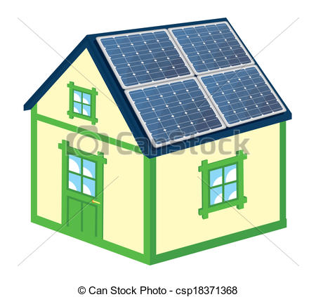 450x423 Solar Panel On House Clipart