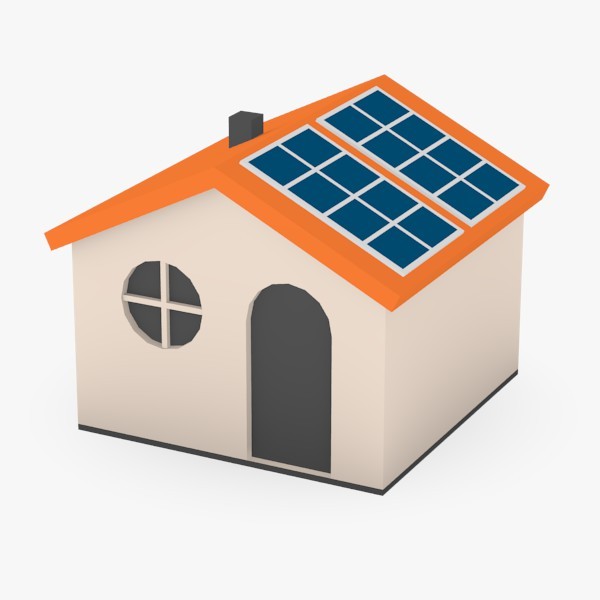 600x600 Solar Panel House Clipart