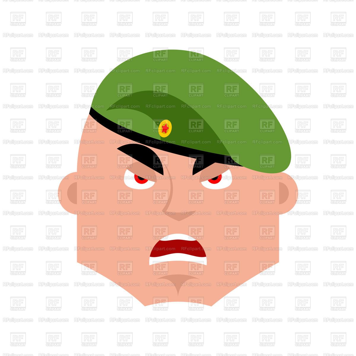 1200x1200 Russian Soldier Angry Emoji Royalty Free Vector Clip Art Image