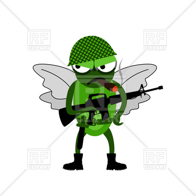 400x400 Character Of Fly Soldier Royalty Free Vector Clip Art Image