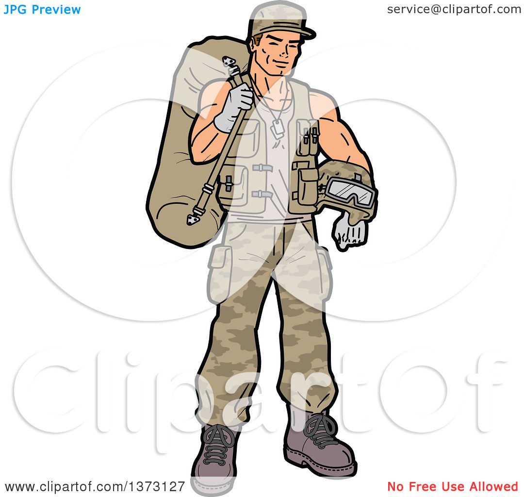 1080x1024 Clipart Of A Young White Male Soldier Carrying Gear