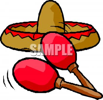 350x340 Sombrero And Maracas