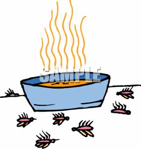 285x300 Dead Bugs Around A Bowl Of Soup Clip Art Image