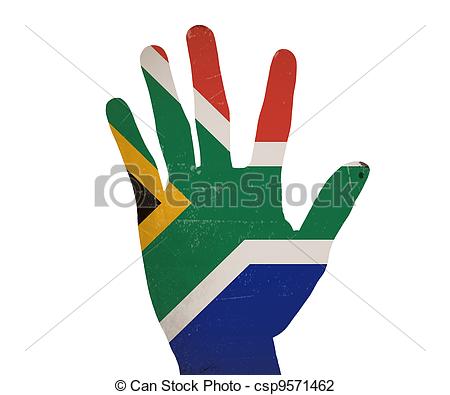 450x395 Low Key Picture Of A Fist Painted In Colors Of South Africa