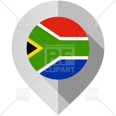 400x400 Map Marker With Flag Of South Africa Royalty Free Vector Clip Art
