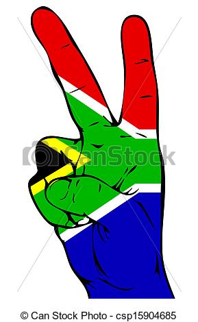 289x470 Peace Sign Of The South African Flag Stock Illustration