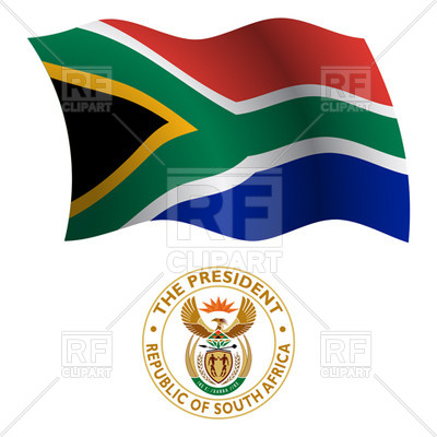 400x400 South Africa Flag And Coat Of Arms Royalty Free Vector Clip Art
