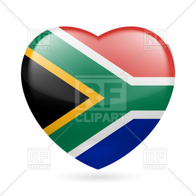 400x400 I Love South Africa. Heart With Flag Colors Royalty Free Vector