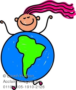 255x300 Clipart Image A Happy Little Girl Dressed Up As A Globe