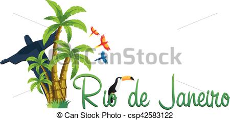450x235 Rio De Jeaneiro Logo. Travel In Brasil. South America . Vector