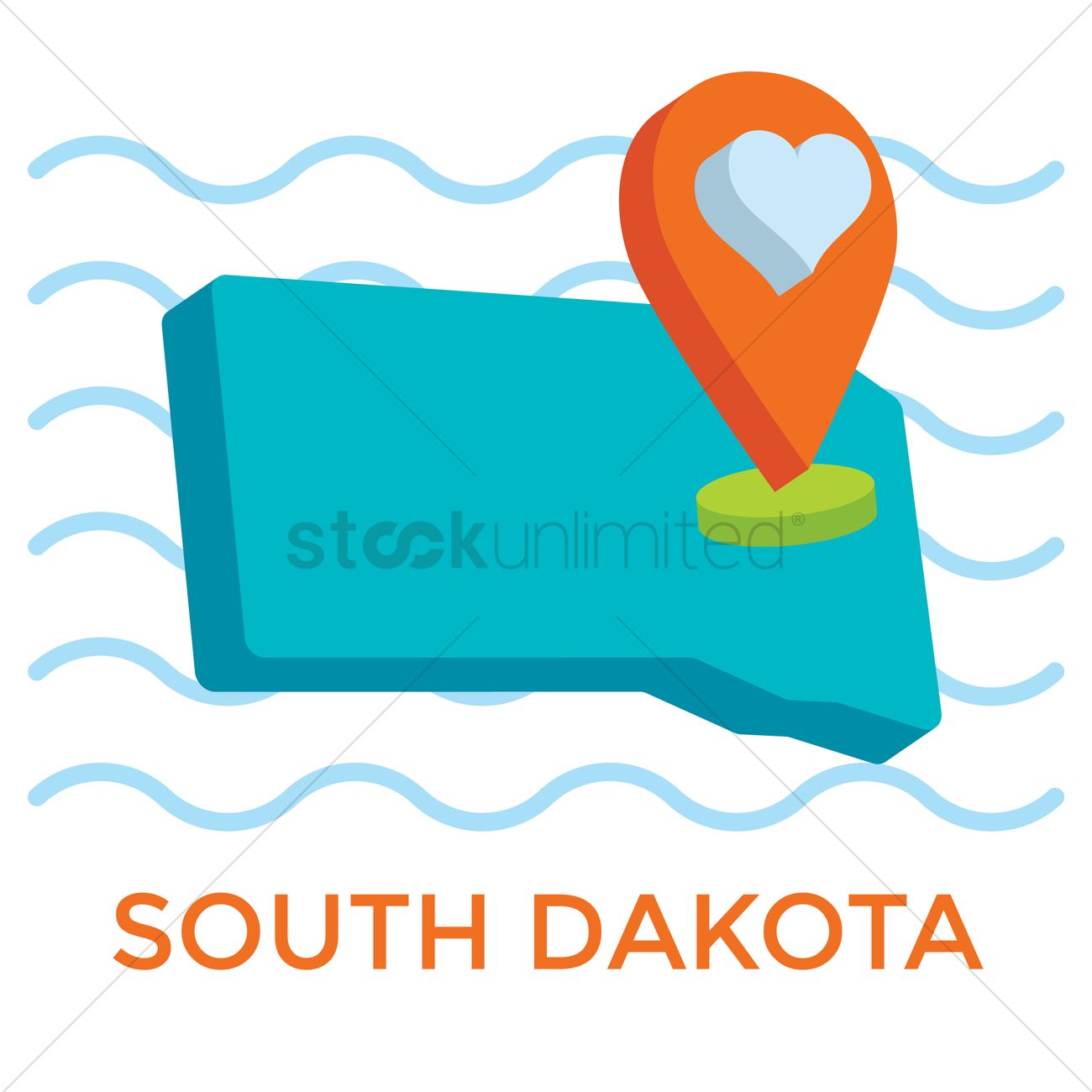 1300x1300 South Dakota Map Vector Image