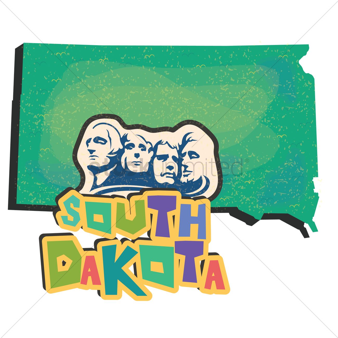 1300x1300 South Dakota State Map Vector Image