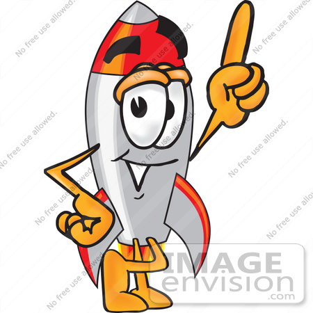 450x450 Clip Art Graphic Of A Space Rocket Cartoon Character Pointing