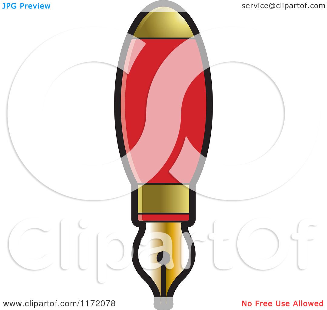 1080x1024 Clipart Of A Red And Gold Fountain Pen