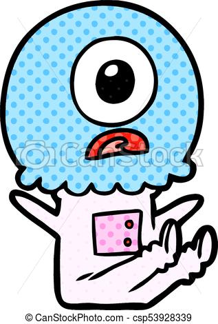 317x470 Cartoon Cyclops Alien Spaceman Vectors