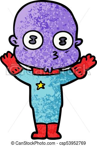314x470 Cartoon Weird Bald Spaceman Clip Art Vector