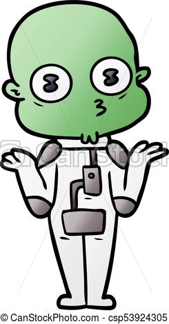 245x470 Confused Weird Bald Spaceman Vector Clipart