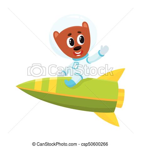 450x470 Cute Little Teddy Bear Astronaut, Spaceman Character Riding