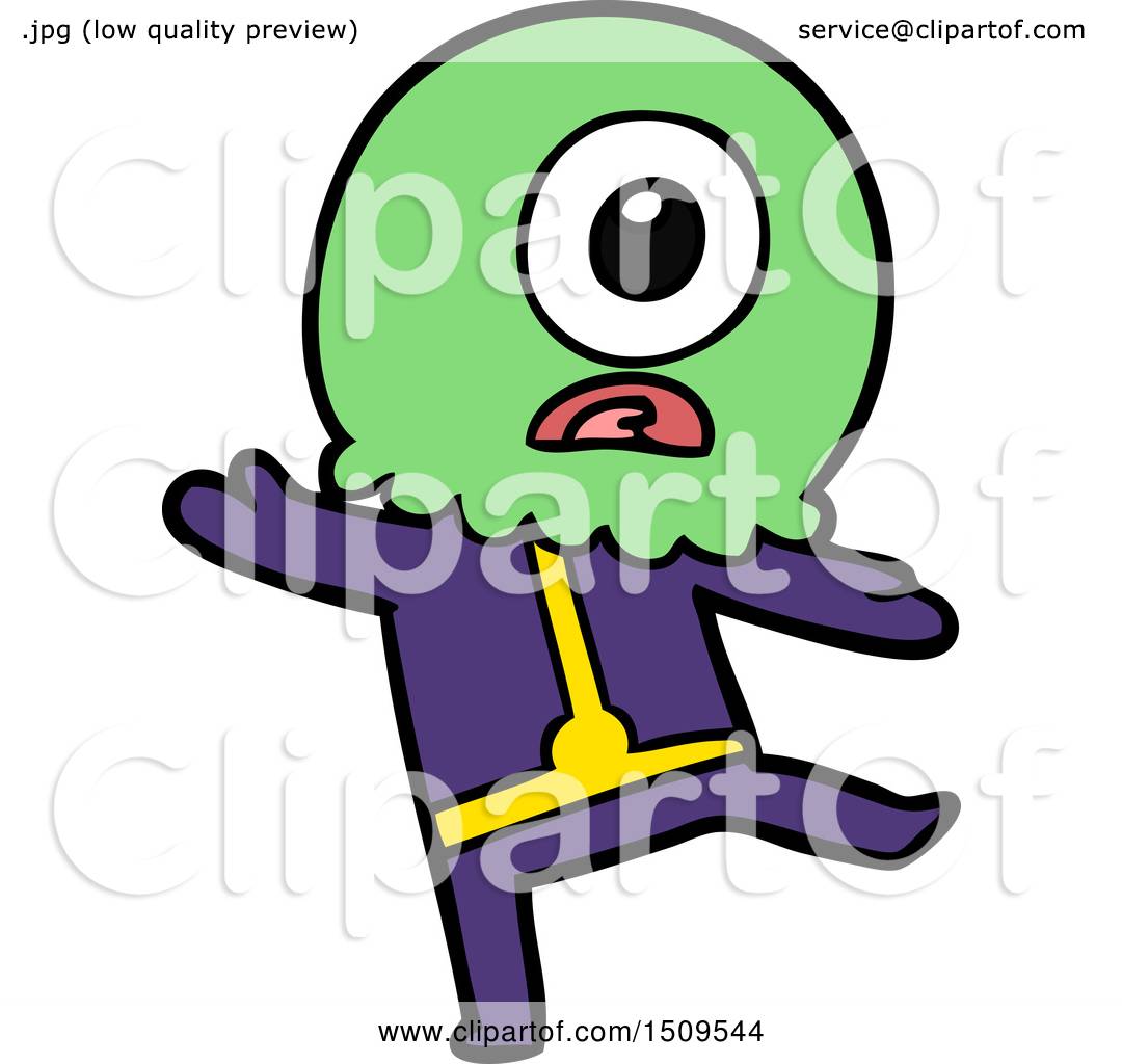 1080x1024 Cartoon Cyclops Alien Spaceman By Lineartestpilot