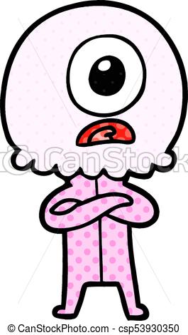 265x470 Cartoon Cyclops Alien Spaceman Clipart Vector