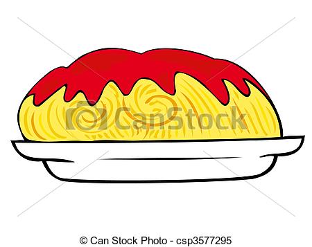 450x357 Spaghetti With Tomato Sauce. Clipart Vector
