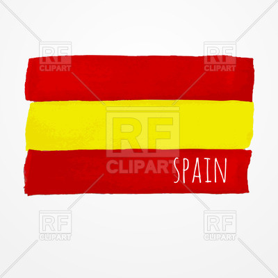 400x400 Hand Drawn Watercolor Spain Flag Royalty Free Vector Clip Art