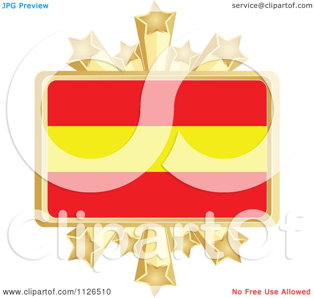 1080x1024 Clipart Of A Spanish Flag With A Golden Stars Frame