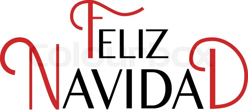 800x357 Vector Merry Christmas Card Template With Greetings In Spanish