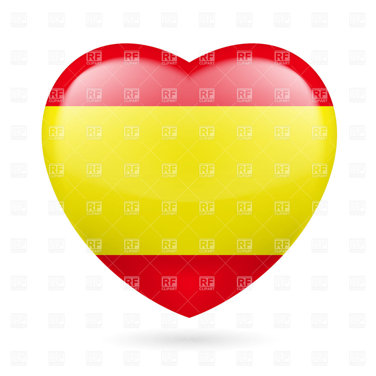 1200x1200 Heart With Spanish Flag Colors. I Love Spain Vector Image Vector