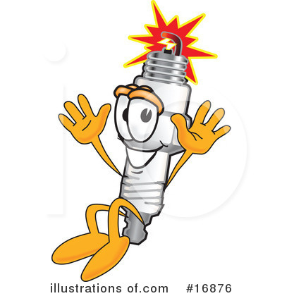 400x420 Spark Plug Character Clipart