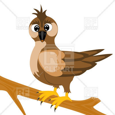 400x400 Sparrow On Tree Branch Royalty Free Vector Clip Art Image