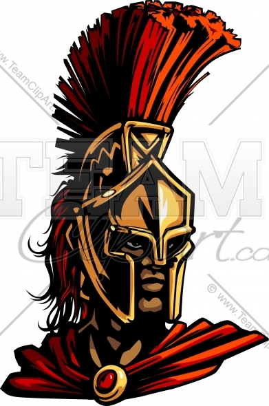 391x590 Spartan Mascot Clipart Image. Easy To Edit Vector Format.
