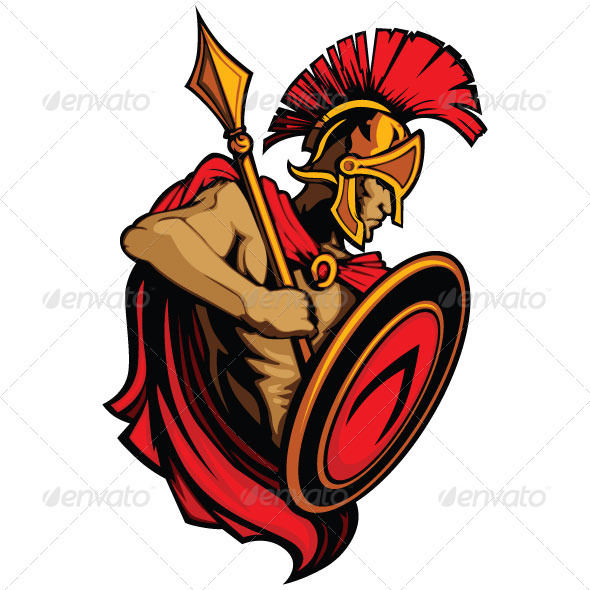 590x590 Spartan Trojan Vector Mascot With Spear Shield Logos